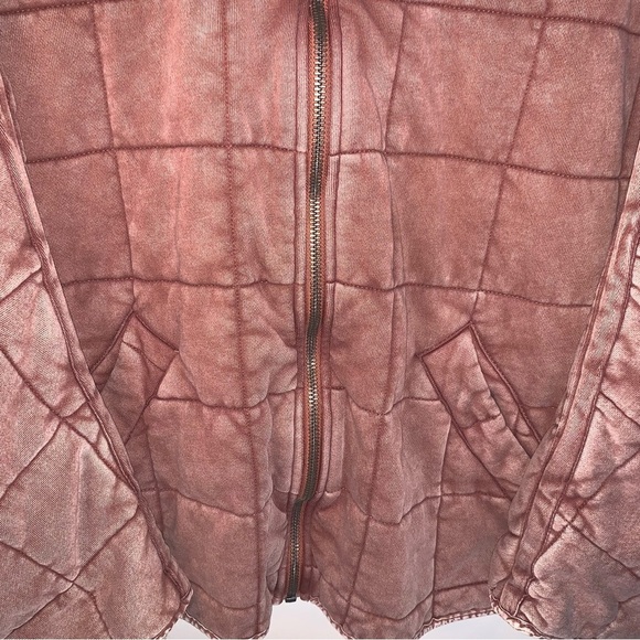 Free People Dolman Quilted Jacket Cherry Cola L - Picture 15 of 16